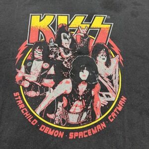 KISS Starchild Demon Spaceman Catman Black T-Shirt Short Sleeve Mens 4XL